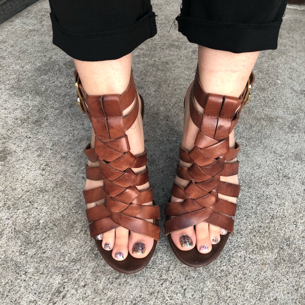 Franco sarto leather wedges